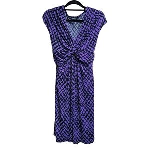 Apt. 9 Purple and Black Twist-Front Midi Dress